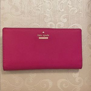 Bright pink Kate spade wallet